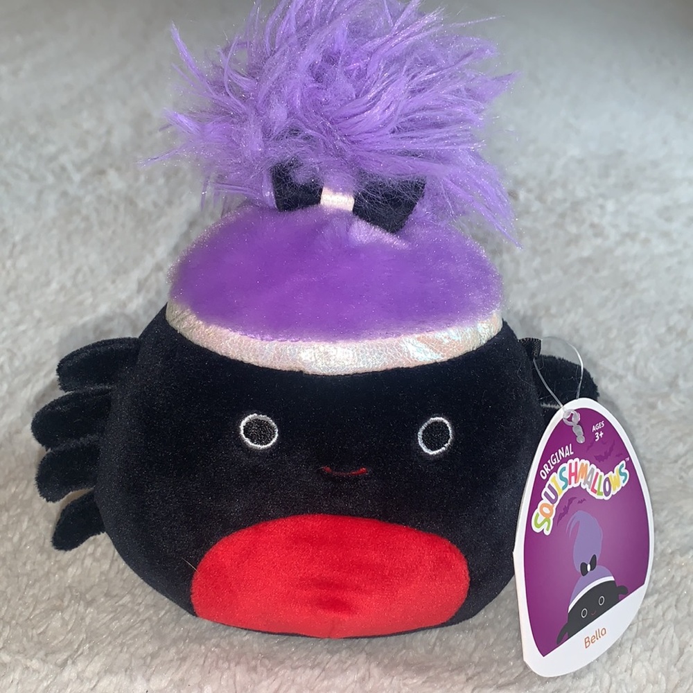 NWT Squishmallows Bella Squishmallows Spider Black Red Purple